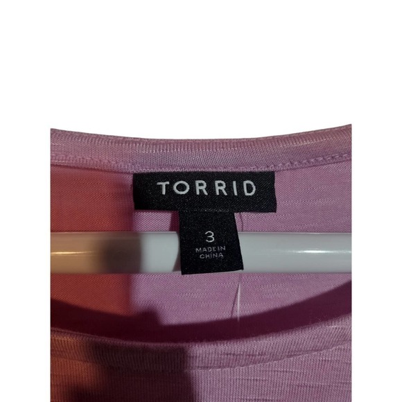 Torrid NWT crew neck lace dolman sleeves baby doll pink blouse woman 3X (3) - Picture 2 of 5